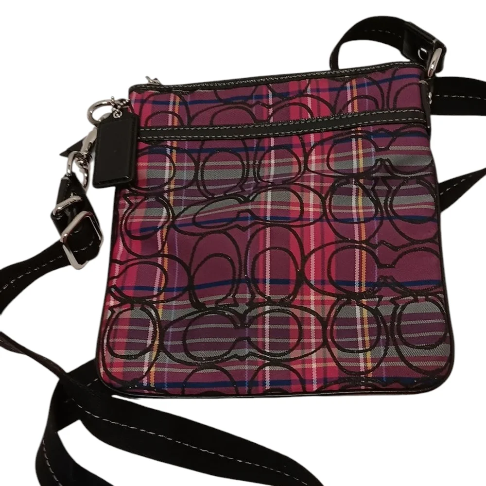 Coach Plaid Signature Crossbody Bag - Picture 2 of 8